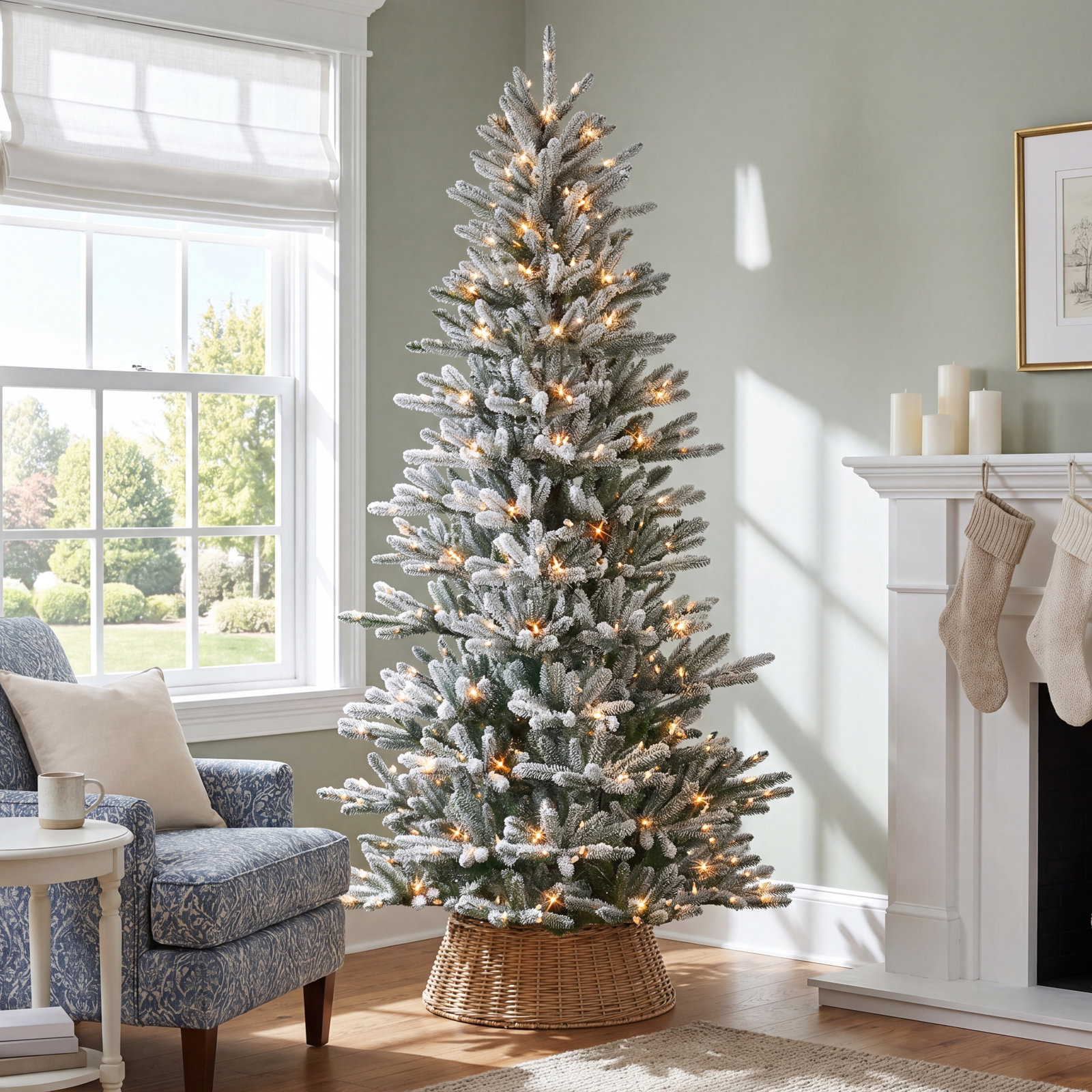 Lighted Artificial Spruce Christmas Tree