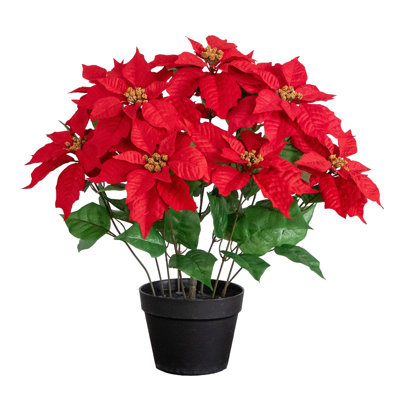 22in. Artificial Poinsettia Plant
