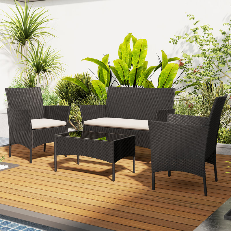 Baranowski 4 Seater Rattan Conversation Set