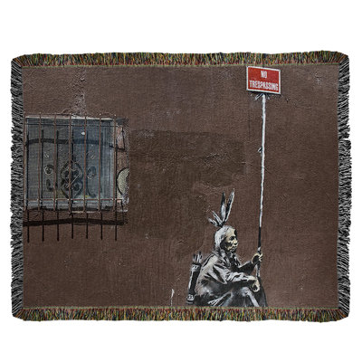 Banksy Graffiti Hand Woven Throw Blanket