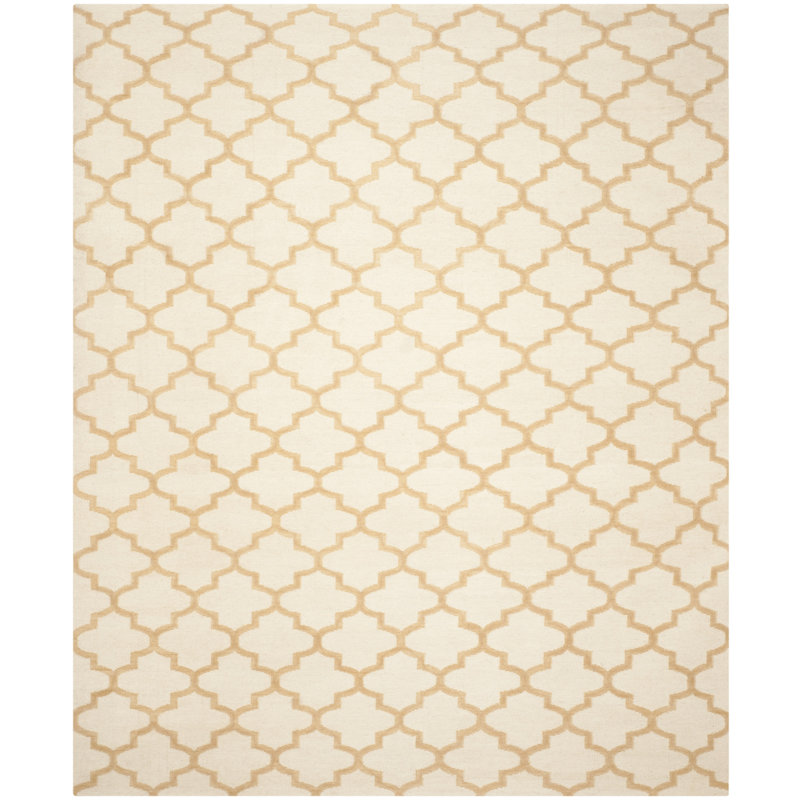 Milltown Hand Woven Flat Weave Wool Geometric Rug, Rectangle 8' x 10'