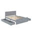 Grand lit plateforme en bois avec 4 tiroirs de rangement-42476550
