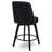 MINCETA Counter Height Bar Stool Set of 2, 26" Swivel Bar Stools with Solid Wood Legs, Farmhouse Upholstered Barstools with Nailhead Trim Design for Kitchen Island, Home Bar, Black-902371484