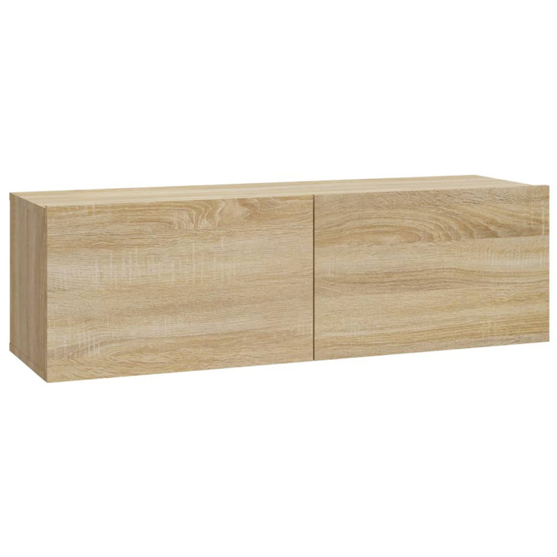 Meuble télé vidaXL Meuble télé mural Console média bois d'ingénierie, Brun