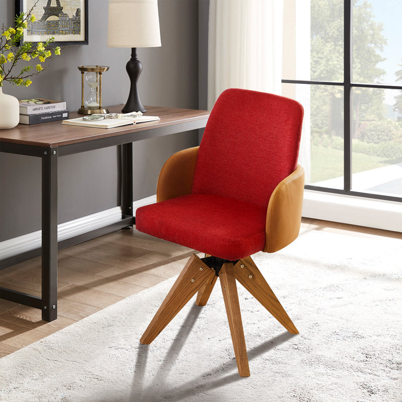 Upholstered Swivel Desk Chair, Red