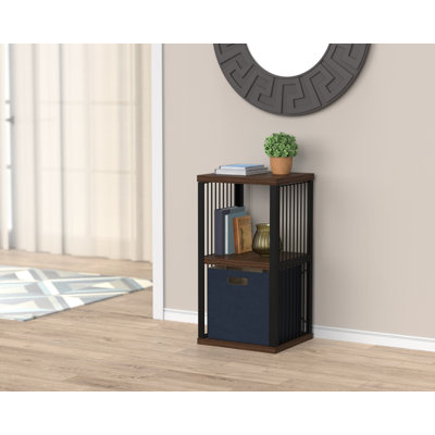 30.55" H x 16.1" W Steel Frame 2-Cube Bookcase