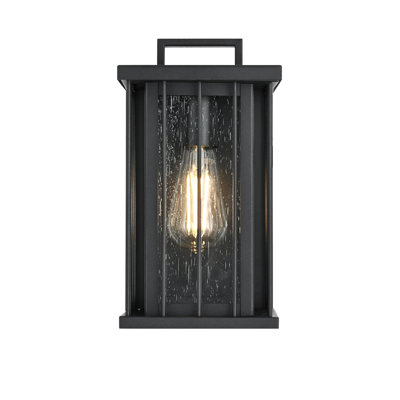 Applique murale d'extérieur noire Lockheart 6,5 pouces
