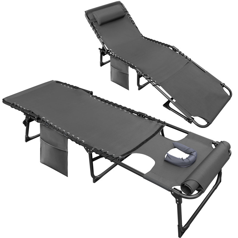 Arlmont & Co. Outdoor Metal Chaise Lounge(Set of two), Gray