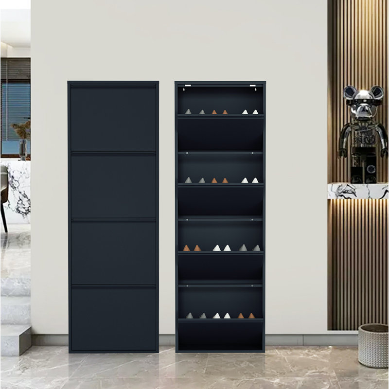 Armoire de rangement pour chaussures 8 paires, Noir