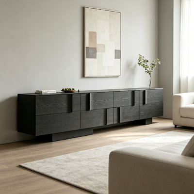 Vintage Wooden TV Console Cabinet