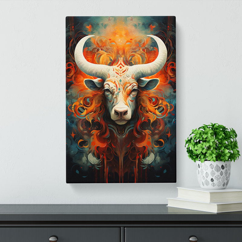Taurus Zodiac Abstract - Print, 76cm H x 50cm W x 3cm D