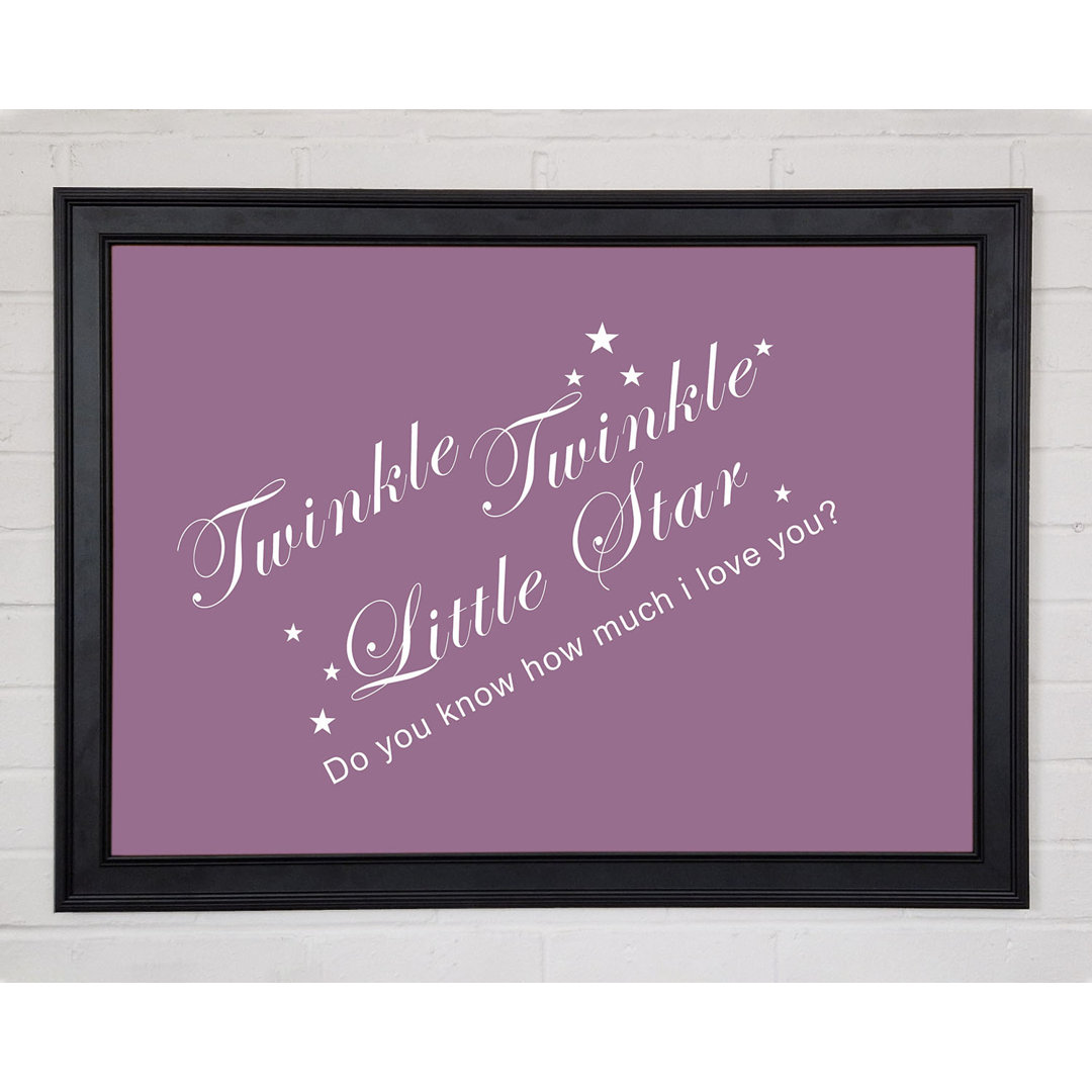 Twinkle Twinkle Little Star 2 Dusty Pink Gerahmter Druck 10258