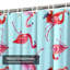 Rideau de douche imperméable aquarelle avec flamants roses et animaux de plage avec 12 crochets-1604319625
