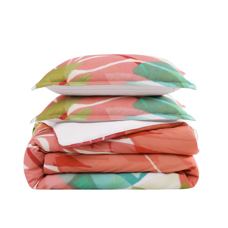 Tahiti 2 pièces Ensemble d'édredon vert, Fuchsia, Édredon pour très grand lit + 2 taies décorativ