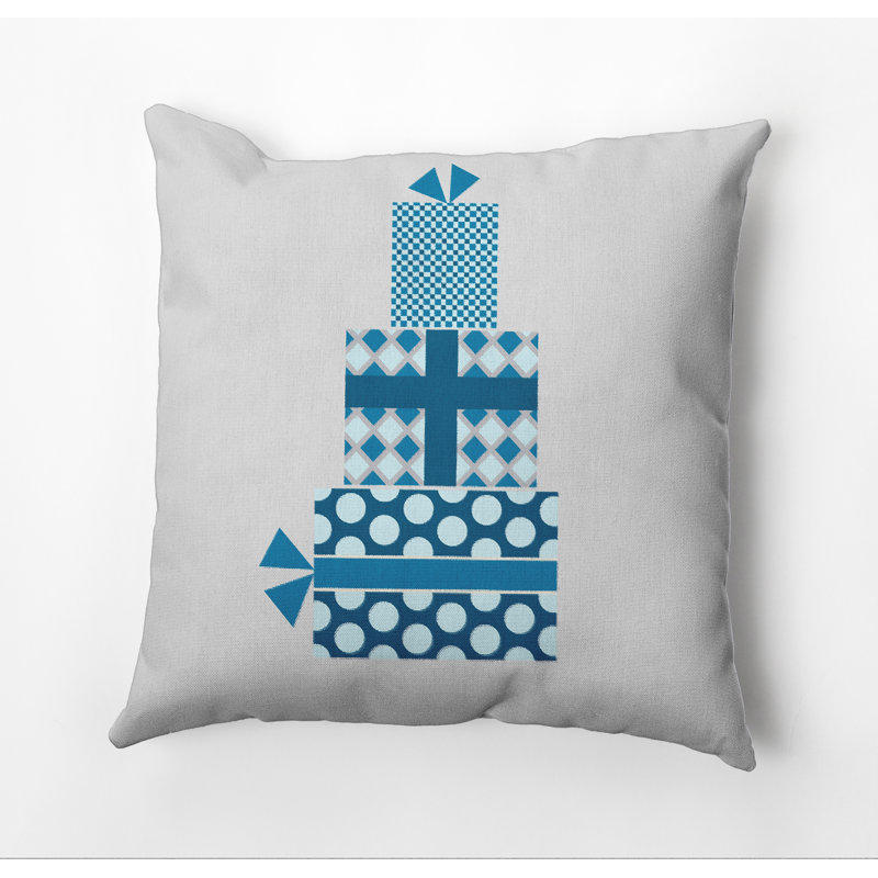 Housse de coussin et insert de noël carrés, H 16 po x l 16 po, Bleu sarcelle