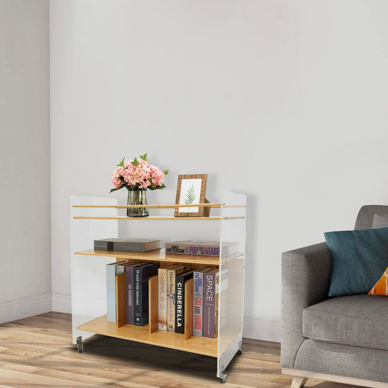 Table d'appoint d'appoint avec base en bambou, Brun clair