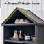 Armoire de salle de bain à arche inclinée, armoire géométrique à 5 niveaux avec rangement, arche triangulaire supérieure moderne avec tablettes réglables, armoire en bois avec tablettes ouvertes-1243694128-1265527980
