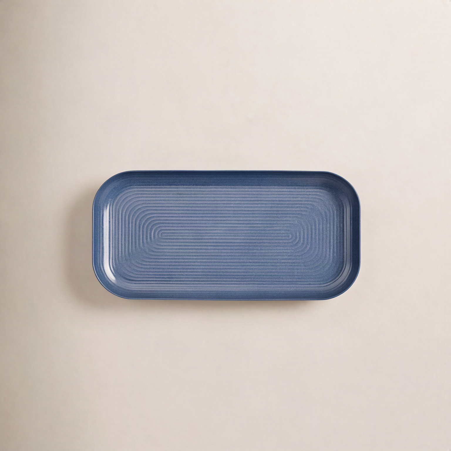 Melamine Rectangular Platter, 1.2" H x 10" W x 17" D, Blue Denim