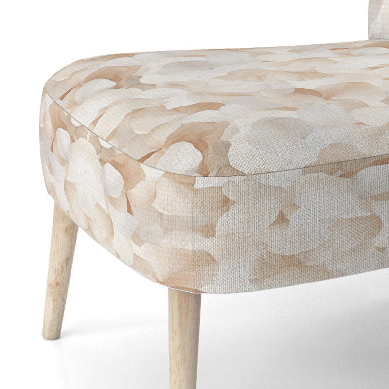 Chaise d'appoint florale - Chaise d'appoint beige pétales de sable, Chaise d'appoint sans accoudoirs