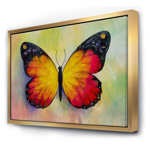 Bless international Bright Monarch Orange And Black Butterfly Framed On ...