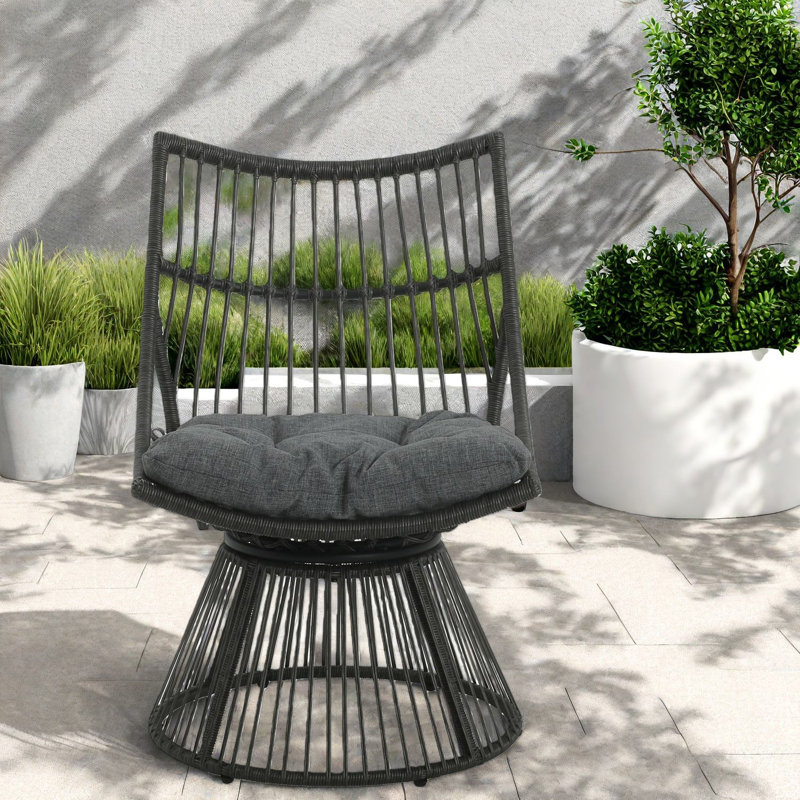 Comfort Patio Lounge Chairs Pe Rattan Iron Boho Modern Patio Seating