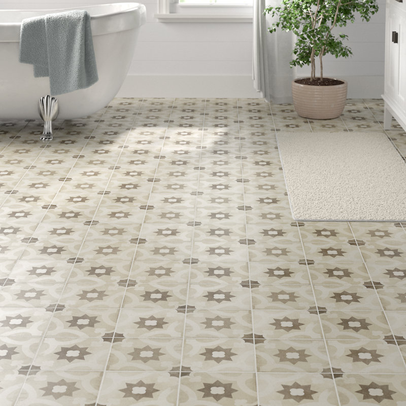 Carreau de porcelaine à motif de murs et de planchers 8 po x 8 po Encausto, Sole