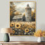 Reproduction d'art sur toile, "Les tournesols autour du silo"