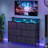 TV Stand with 8 Fabric Drawers & LED Lighting-150144912