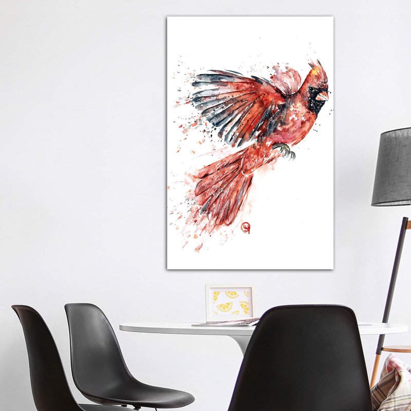 «Cardinal» par Lisa Whitehouse - impression d'art graphique, H 60 po x l 40po x P 1,5 po, Toile tendue, Pas de tapis