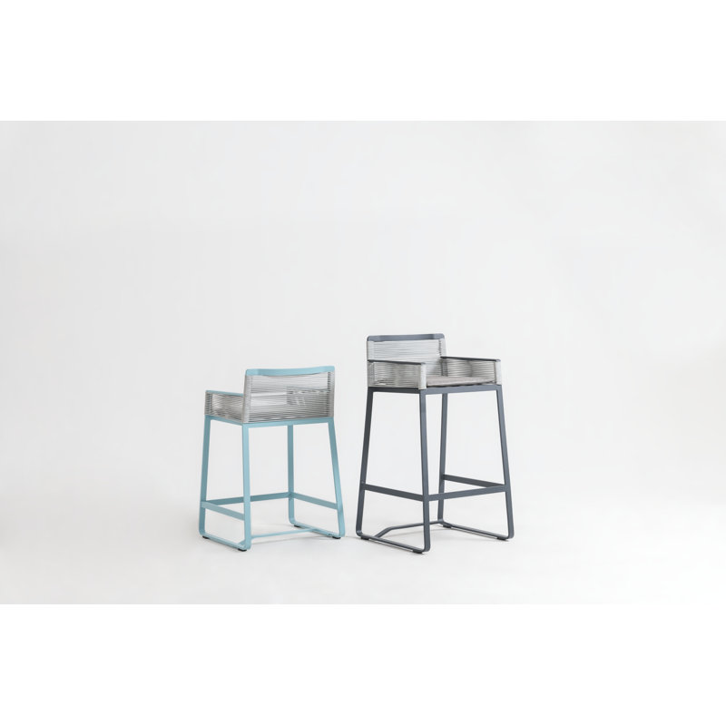 Skin Outdoor Bar Stool, Alloy Stratus, Anthracite Gray, Bar Stool (30" Seat Height)