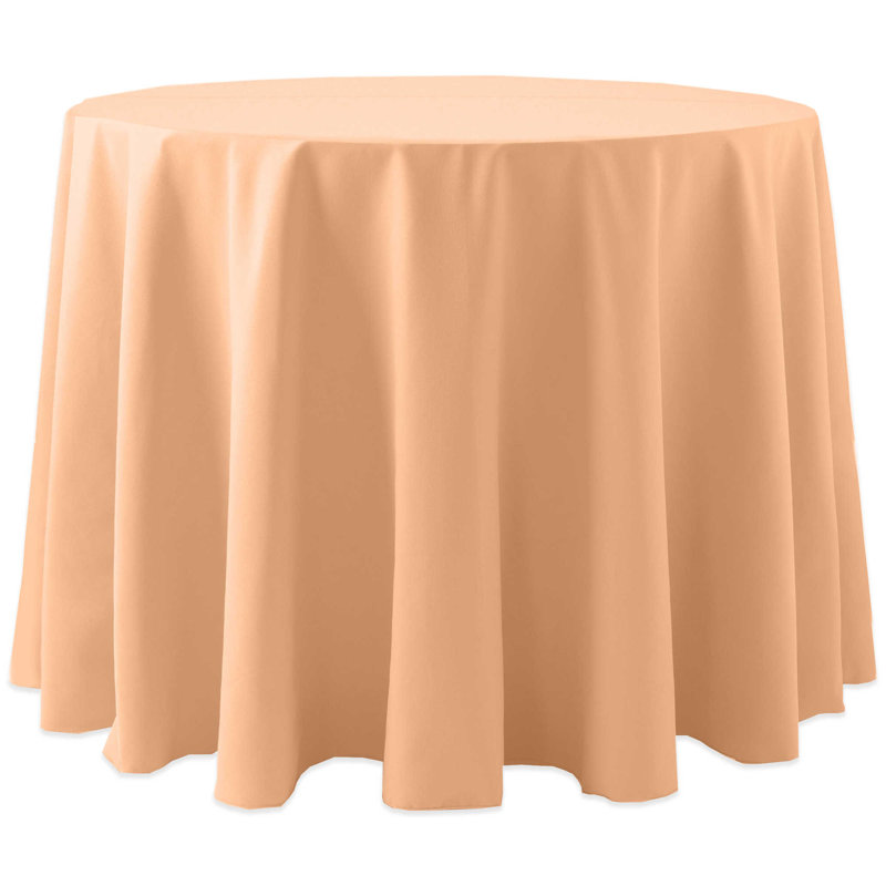 Ultimate Textile -2 Pack- Cotton-Feel 102-Inch Round Fine Dining Tablecloth, Ivory Cream, Peach, 108" x 108", 2