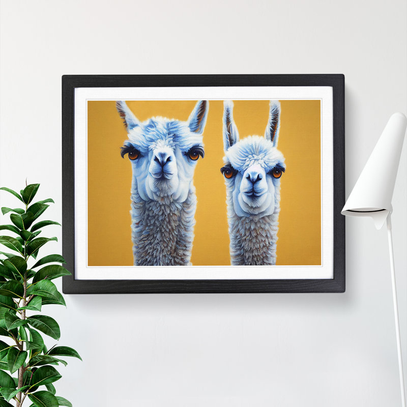Soulful Llamas - Framed Print, Black, 34cm H x 46cm W x 2cm D