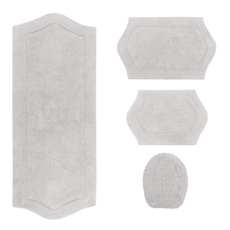 Tapis pour salle de bain Delean, Gris clair
