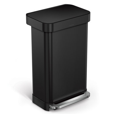 Simplehuman Rectangular Pedal Step-On Steel Bin with Liner Pocket