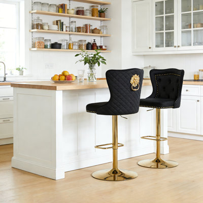 Fredez Swivel Upholstered Adjustable Height Counter Stool