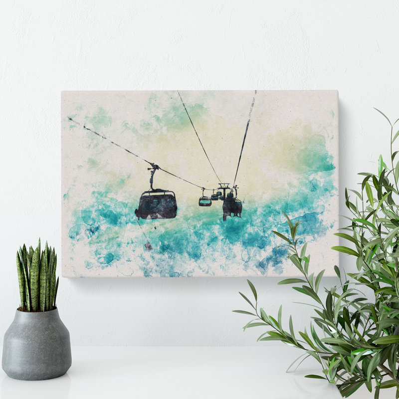 Ski Lift - Wrapped Canvas Print, 35cm H x 50cm W x 3cm D