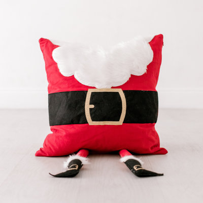 Santa Legs Cotton Throw Pillow