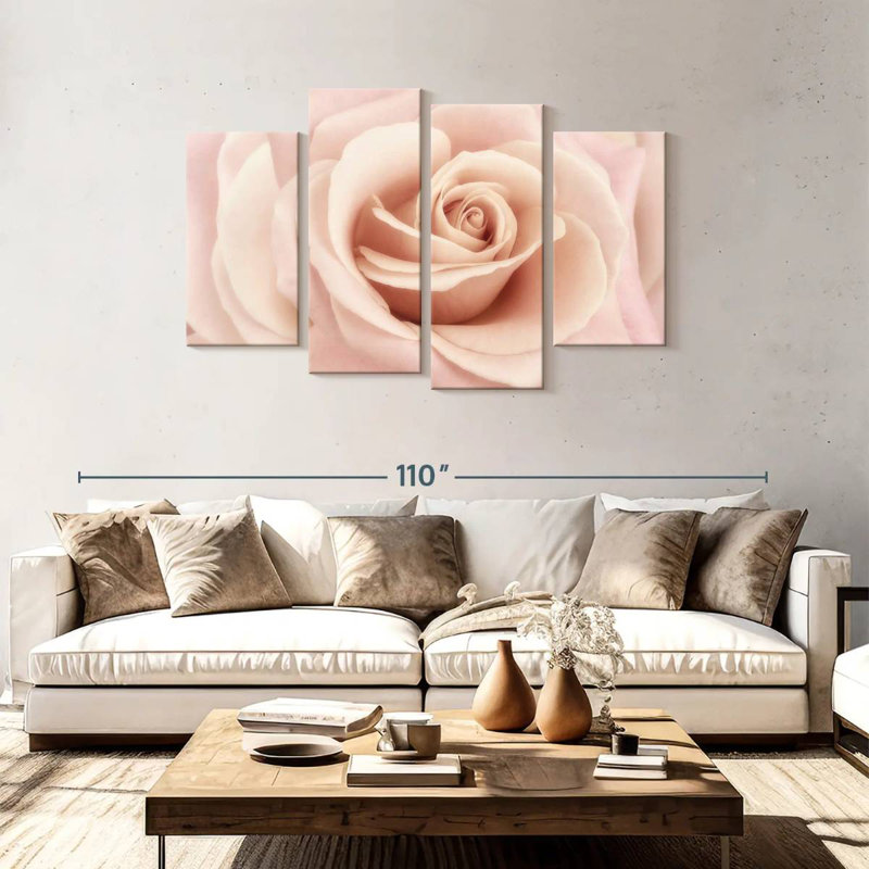 Harnek Peach Pink Rose, 48" H x 75" W