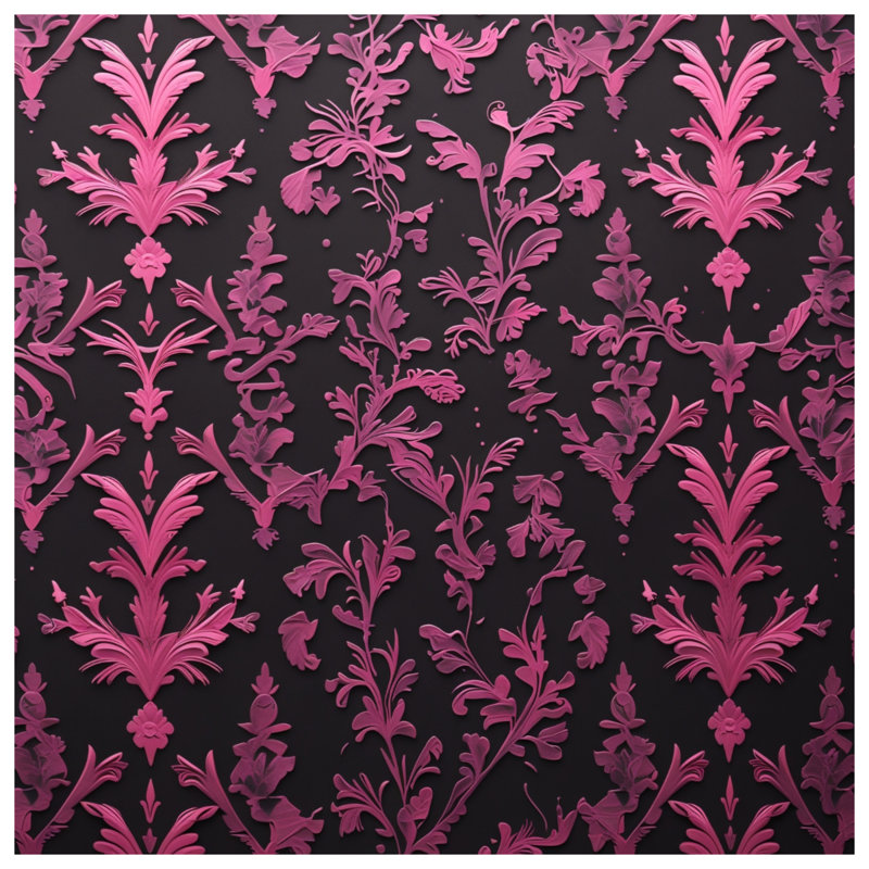 Housses de couette damassées à motif floral rose, King