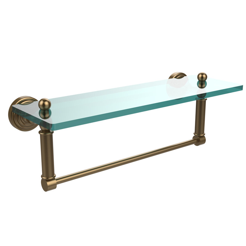 Beresford Bracket Shelf with Towel Bar, 16" W x 5" H, Brushed Bronze