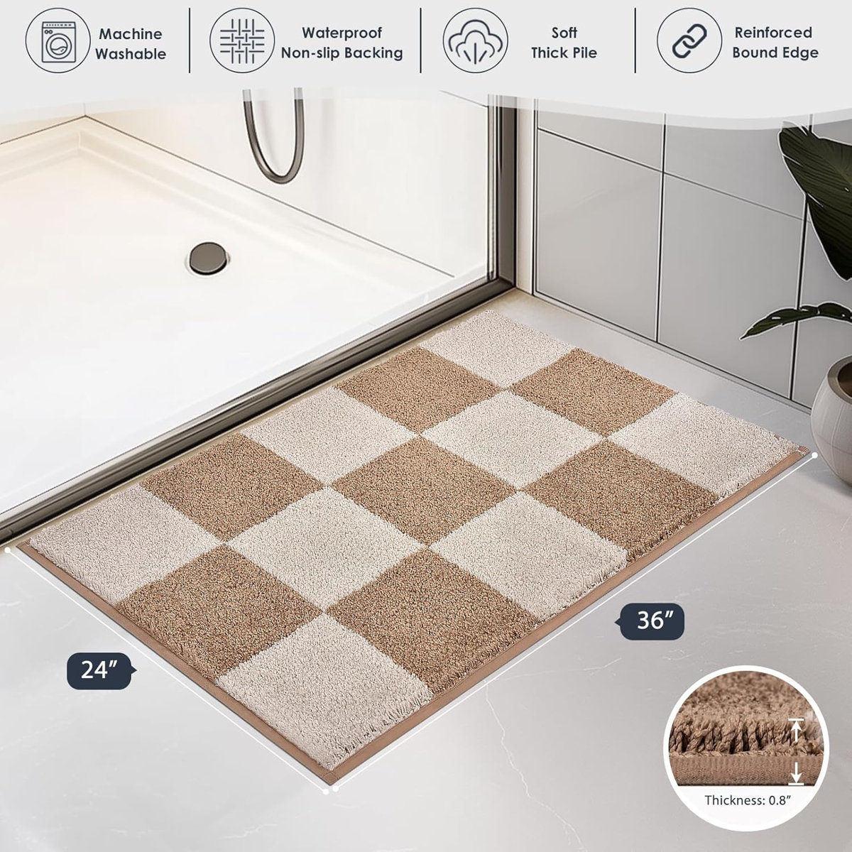 Latitude Run Bamboo Bath Mat - Thumbnail 3
