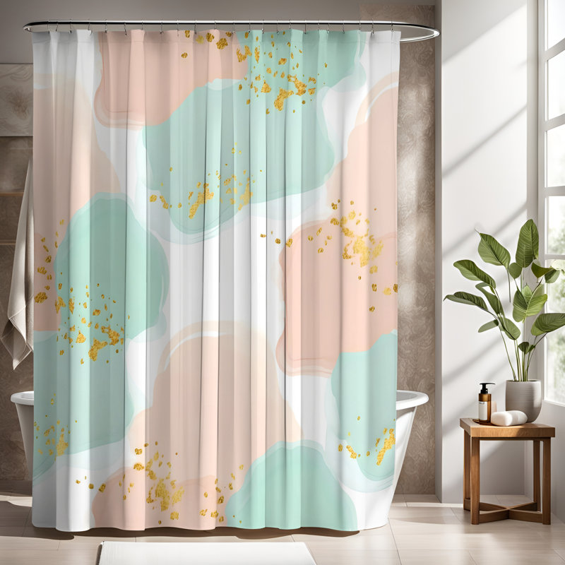 Gadot Abstract Shower Curtain, 93"H x 70"W