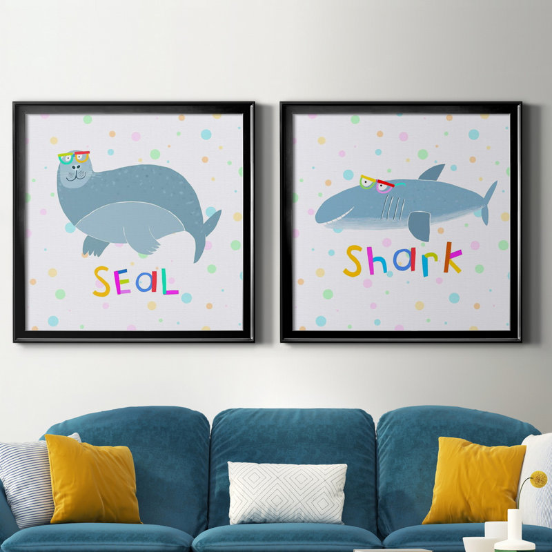 Animal Spots I Animal Spots I - Ensemble de 2 cadres photo sur toile, H 34,5 po x l 69 po x P 1,5 po, Toile avec cadre noir