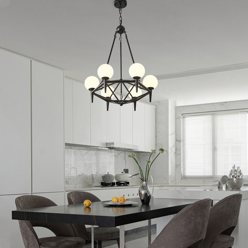 6-light  Dimmable Sputnik Modern Linear Chandelier