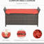 Banc de rangement rouge pour patio de 27 gallons avec poignées et coussin