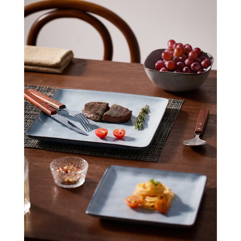 Service de table en grès 12 pièces Famiware - Service pour 4, gris