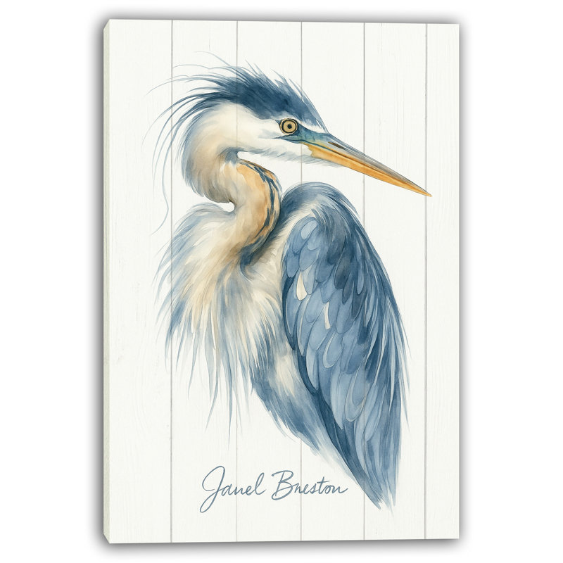 «Blue Heron Majesty», art mural sur toile, H 36 po x l 24 po