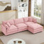 Canapé modulaire modulaire, ensemble de canapé en forme de L de 102 pouces pour le salon, canapé à 3 places confortable avec repose-pieds mobile, combinaison de bricolage, chenille, rose