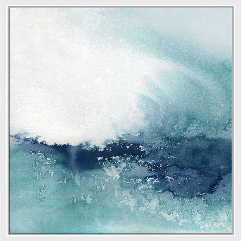 Wispy Waves II par Carol Robinson - Peinture, L 27,5 po x H 27,5 po, Cadre blanc