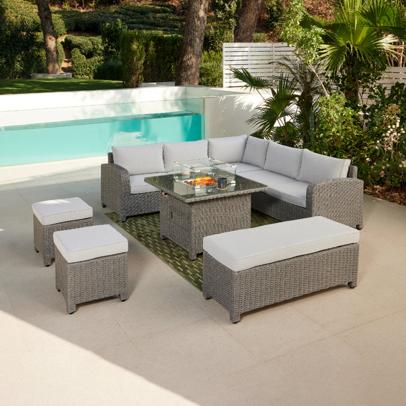 Clontz 9 - Person Garden Lounge Set with Cushions